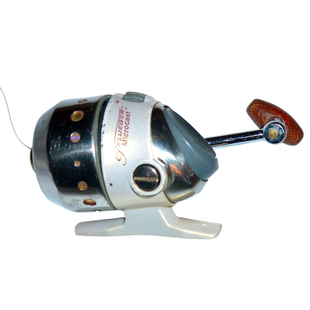Pflueger Microcast 4410C Ultralight Spincast Reel Wood Handle Knob Fishing